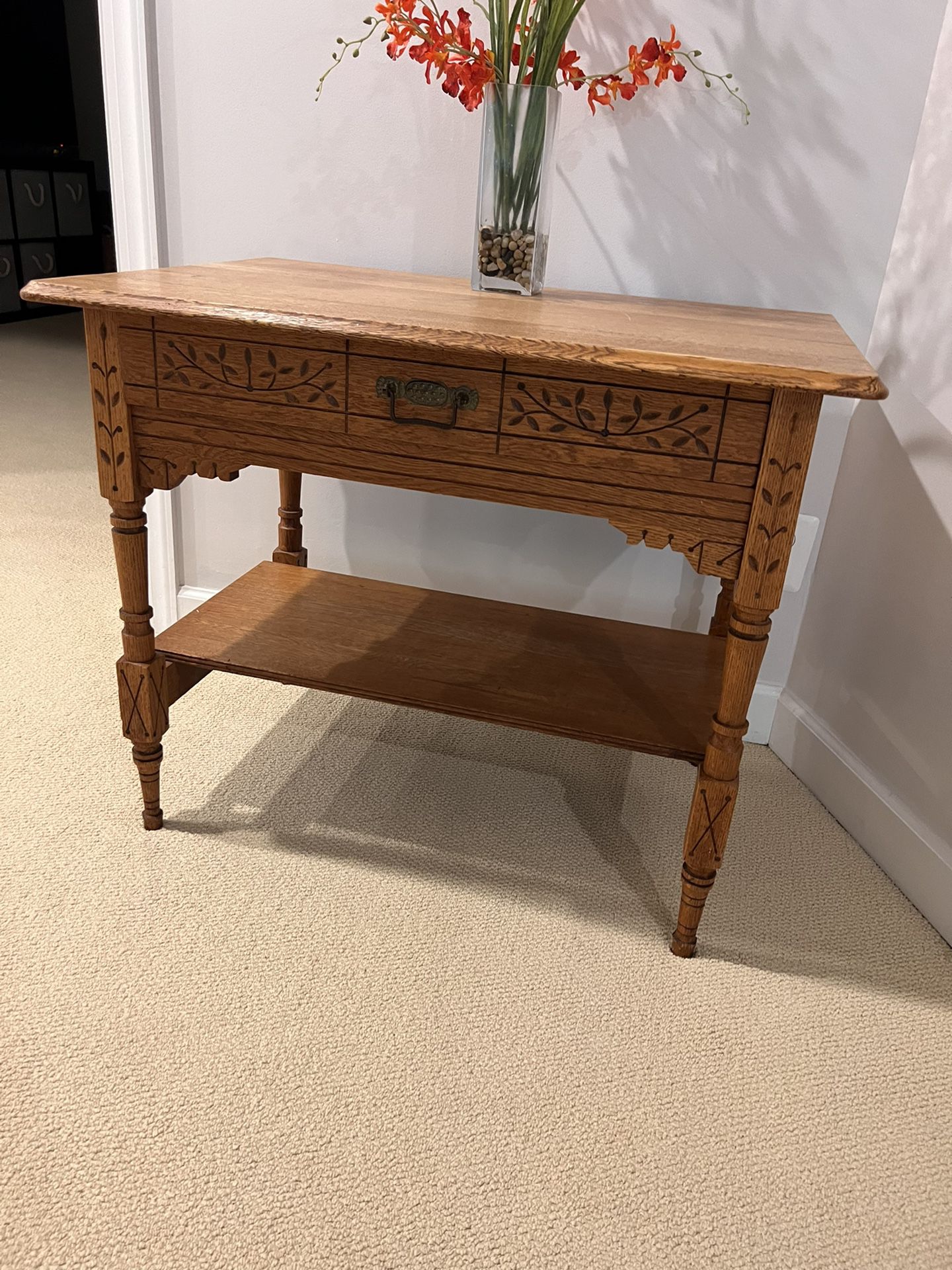 Antique Eastlake solid oak table