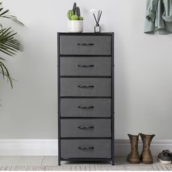 MOOACE 6 Drawers Dresser Tall,Storage Organizer Unit - Dresser for Bedroom with Storage Chest,Wood Top - Organizer Unit for Bedroom, Hallway, Entryway