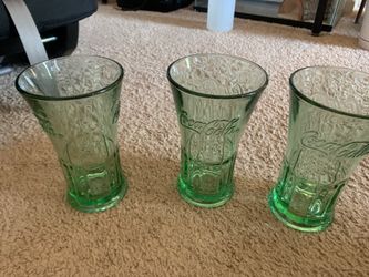 3 Coca Cola glasses light scratches on inside