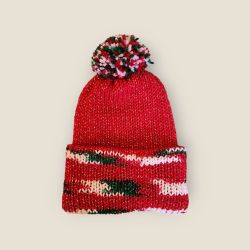 Handmade Reversible Beanie With Removable Pom-pom 