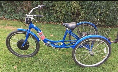 3 WHEEL ELECTRIC TRIKE BIKE,  48 volt, 1000 watt, 17 hour amp battery