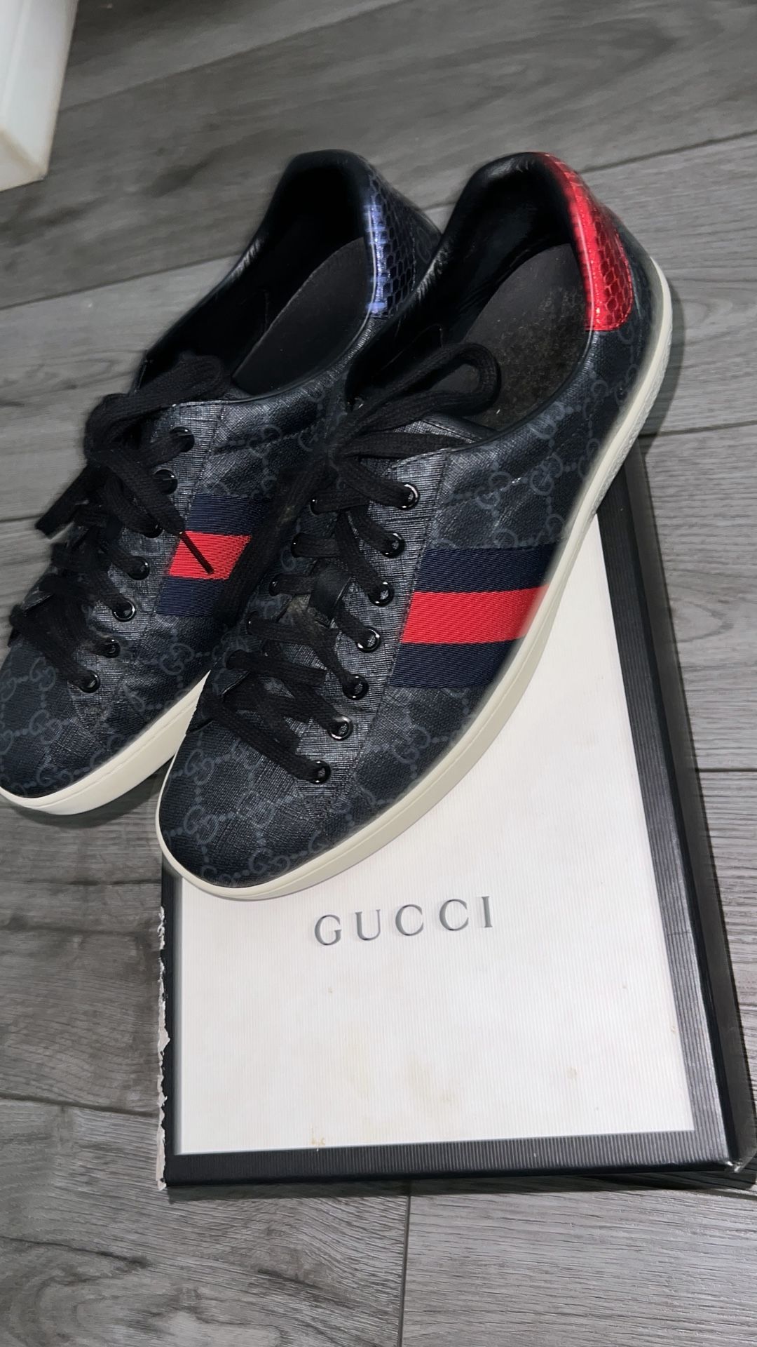 Gucci Ace GG Supreme 'Black Grey'