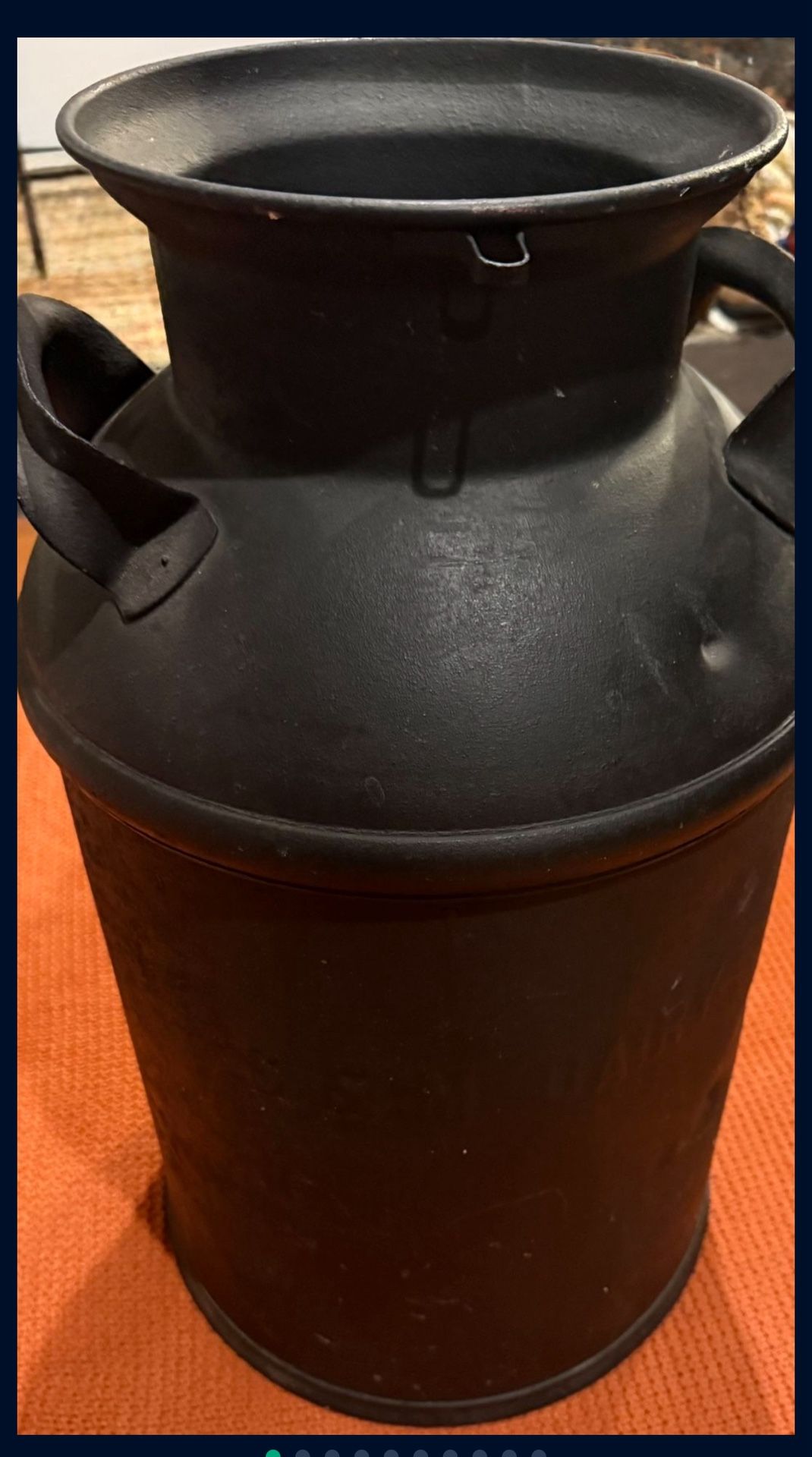 Vintage Antique S & M Milk Black Metal Milk Can Heavy Country Decor Movie Prop