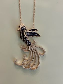 Elegant Rose Gold Plated Necklace with Bird Zirkon pendant