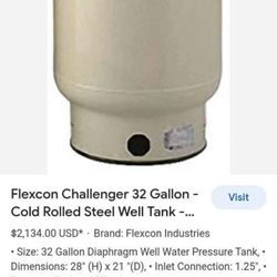 Flexcon Challenger 32 Gallon Cold Rolled Steel Well Tank