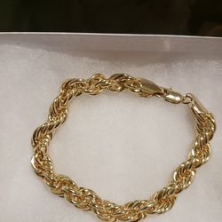 Men's Gold Plated Rope Bracelet 