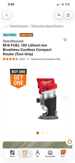 Shop Milwaukee M18 FUEL 18V Lithium-Ion Brushless Cordless Compact Router (Tool-Only)