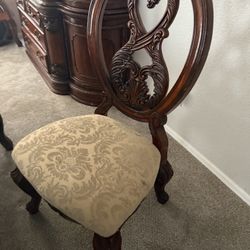 China Cabinet, Dining Table Seats 6 Chairs And Leaf.