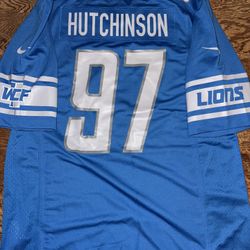 Nike Aiden Hutchinson Detroit Lions Home Football Jersey, Men’s Size Large NWOT