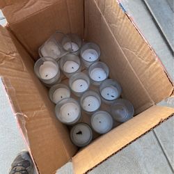 Used Glass Wedding Candles  