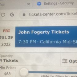4 John Fogerty Tickets For This Friday At Paso Robles 