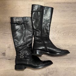 Ecco Black Leather Women’s Tall Riding Boots Size 9