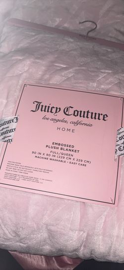 Juicy Couture Ballerina Pink Embossed Plush Blanket // Full/Queen 90in x 90in