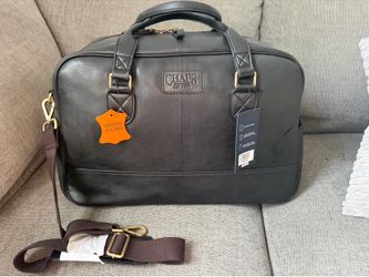 Black Chaps genuine leather carry on with interior organization pockets