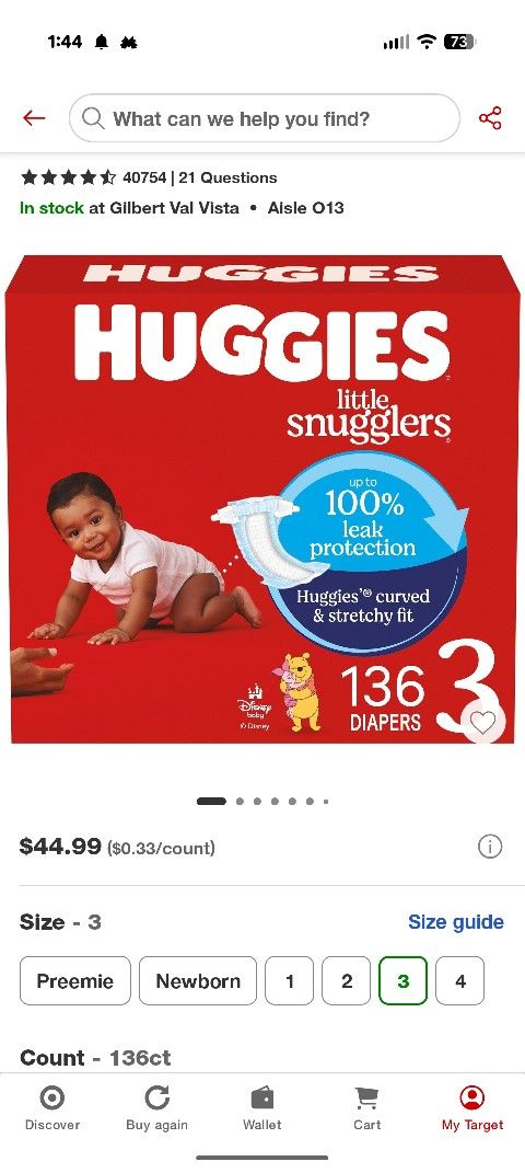 Size 3 Huggies Diapers