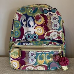 Coach signature Poppy C limited edition backpack 