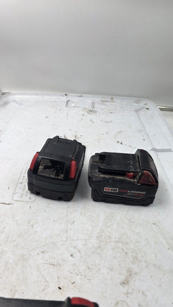 set 2 Milwaukee M18 Red Lithium XC 5.0 Compact Battery Pack