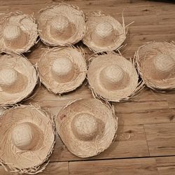 SET OF 9 STRAW HATS