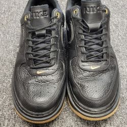Nike Air Force 1 Low Luxe Mens Size 10.5 Black Bucktan Gum Yellow DB4109 001