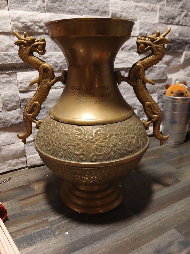BRONZE CHINESE DRAGON VASE