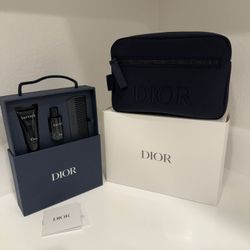 Dior Men's Vanity Bag & Sauvage Boxed Set, with Deluxe Size & Comb, NWB