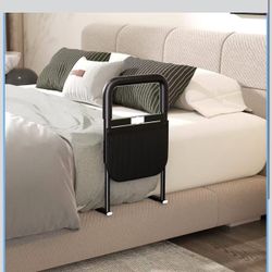 Bed Rails for Elderly Adults Safety: Adjustable Heights Bed Cane with Storage Pocket, Non-Slip Handle, Motion Sensor Light, Bedrails for Elderly Adult