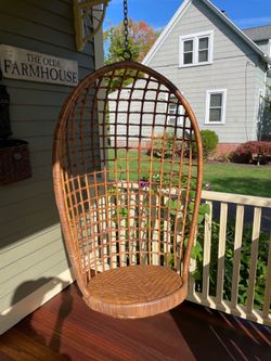 Victorian porch basket swing