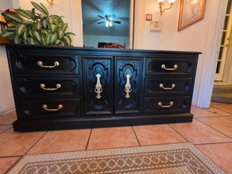 Black Dresser with Gold Hardware