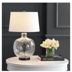 Y Rae 26.5 in. Clear/Black Glass/Metal LED Table Lamp - New