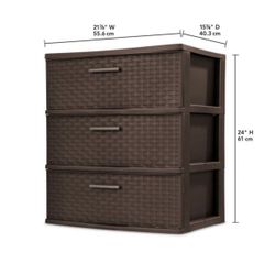 Sterilite Dresser 3-Drawer Shelf Storage Tower
