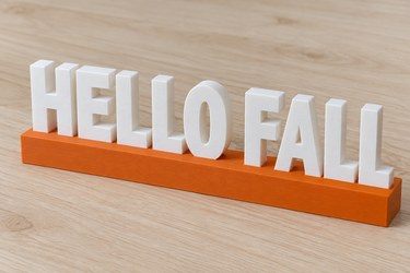Hello Fall Shelf Sign, Autumn Mantel and Table Decor, Custom Colors