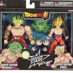 Dragon Stars Series - Dragon Ball Super - Super Saiyan Goku (Battle Damage Ver.) vs Super Saiyan Broly Battle Pack Action Figure Set Brand New Sealed 
