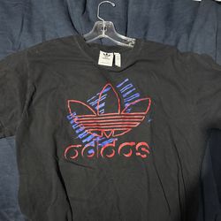 Adidas Black Shirt Red and Blue Large