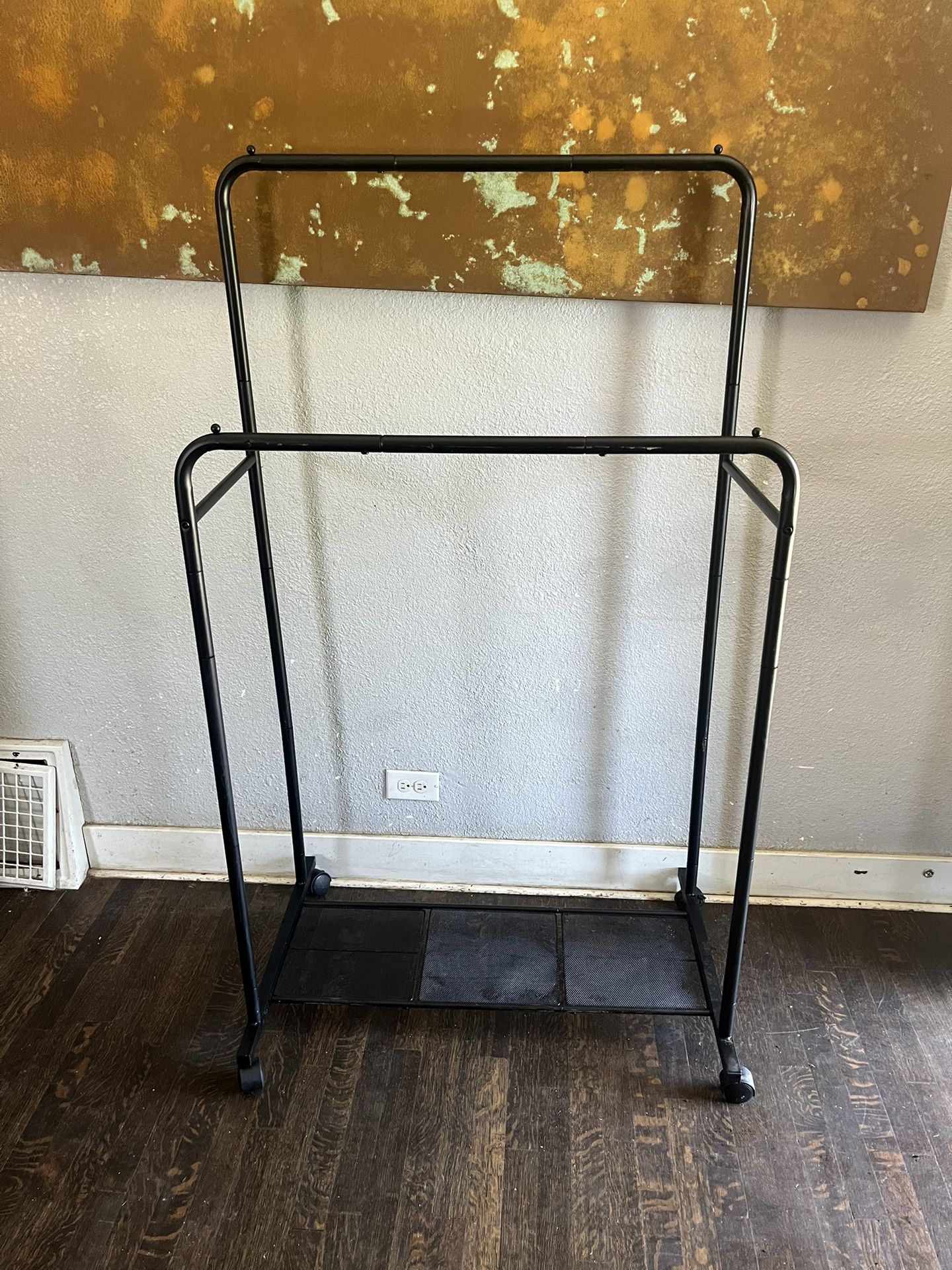 Double Rods Garment Rack with Wheels