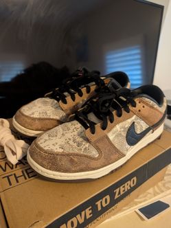 Brown snake skin dunk low