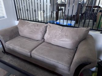 Microfiber sofa and matching chair Microfiber sofa and matching chair