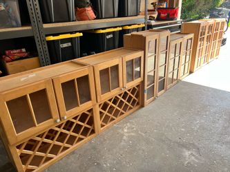 wood cabinets