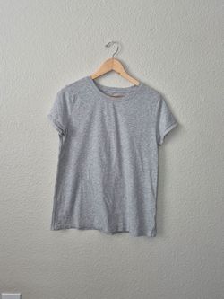 Athleta Heather Grey Cotton Crewneck Tee Short Sleeve Active Basic Size: Large
