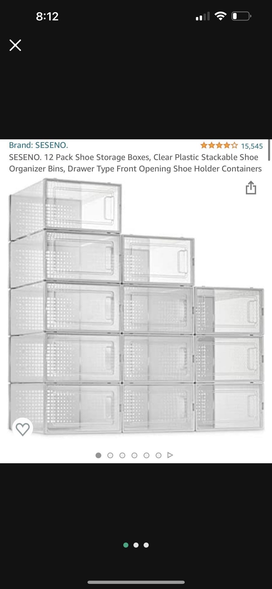 12 Pack Shoe Storage Boxes 