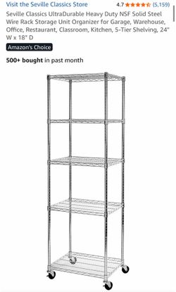 Ultra Heavy Duty Solid Steel 5 Tier Rolling Shelves