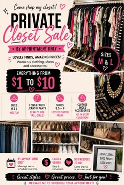✨ PRIVATE CLOSET SALE – CHULA VISTA ✨ By appointment only 💕