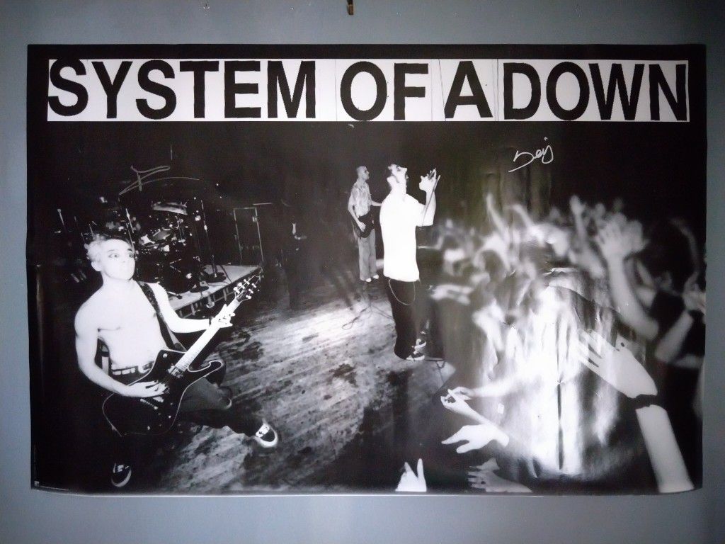 Original System Of A Down Out Of Print 99 Poster Signed By Members