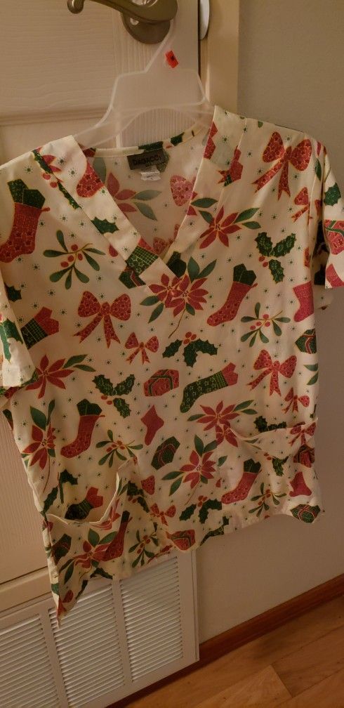 Christmas Scrub Top