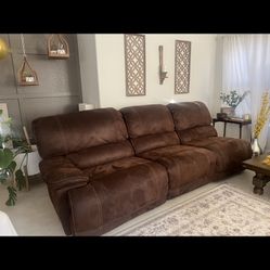 6 piece sectional sofa set with 3 recliners