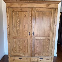Solid Wood Pine Armoire Cabinet 