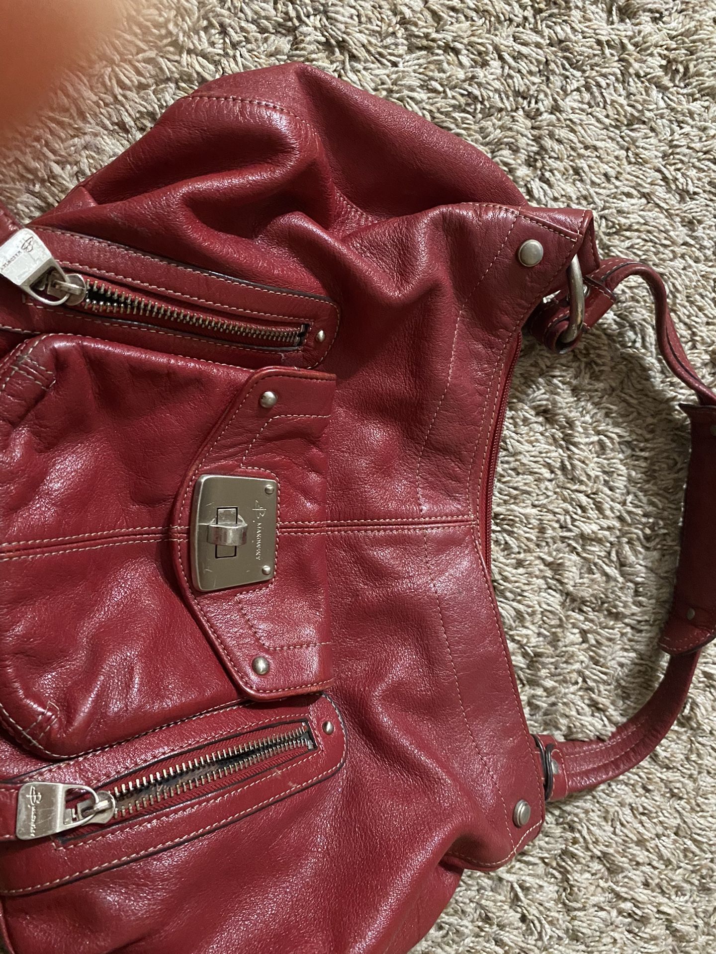 B Makowsky - Red Leather Handbag