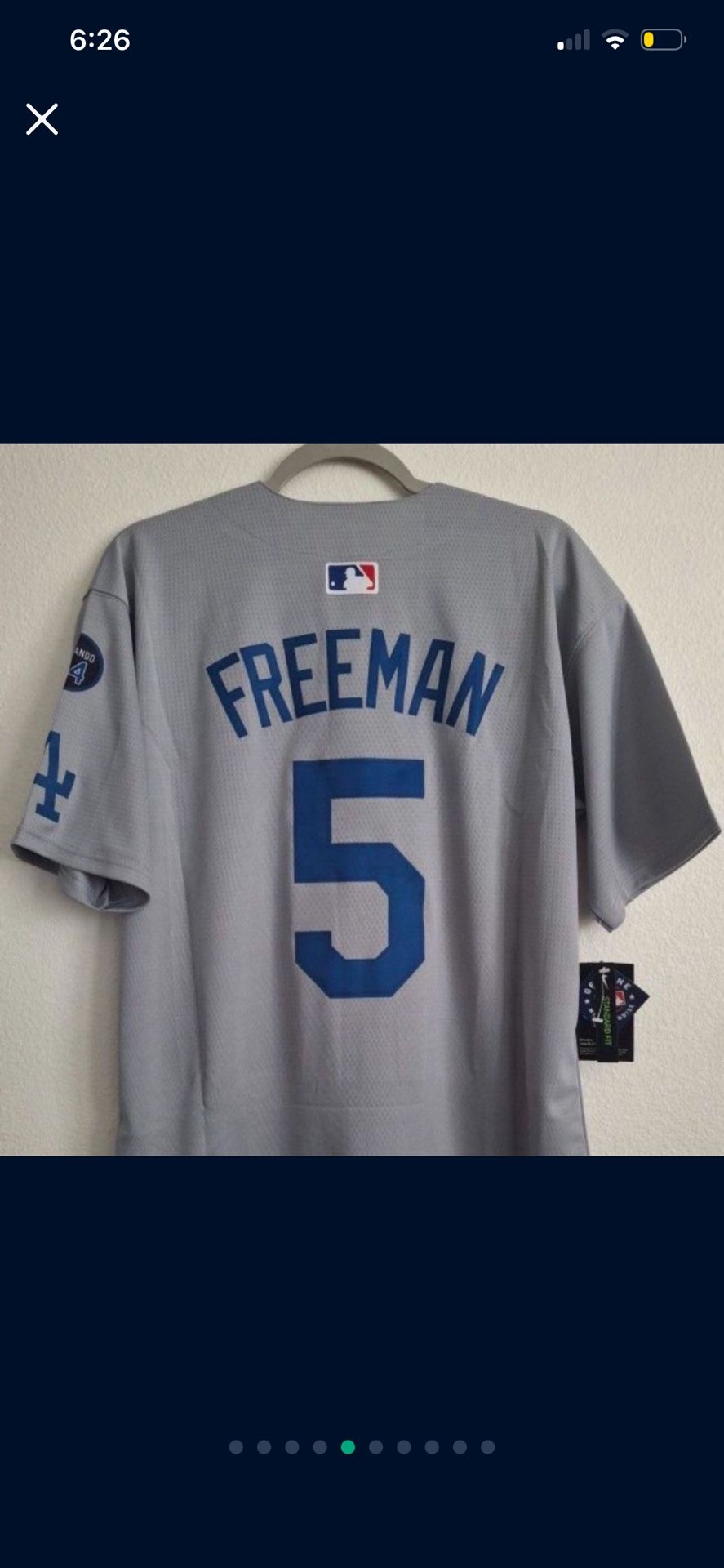 Grey Freddy Freeman Los Angeles Dodgers Jersey