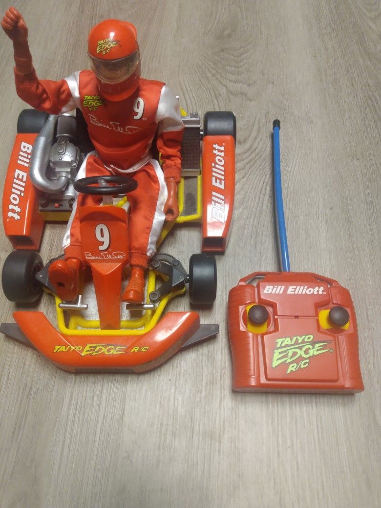 Vintage Bill Elliott R/C Go-kart By Tayio With Action Figure