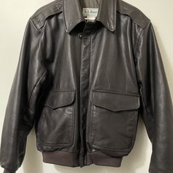 Vintage LL Bean Goat Skin Bomber Jacket From 90’s