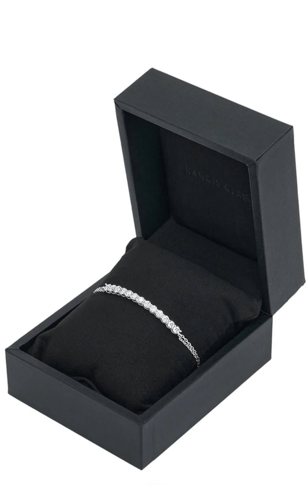 Francis Claire 1.10 Ct Moissanite Sterling Silver 18 Karat white gold dipped bracelet